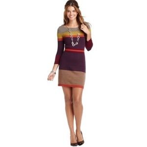 Ann Taylor LOFT color block sweater dress